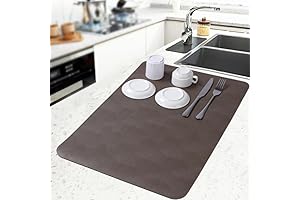 Non-Slip Absorbent Dish Drying Mat in Rich Brown (24 x 16 in)