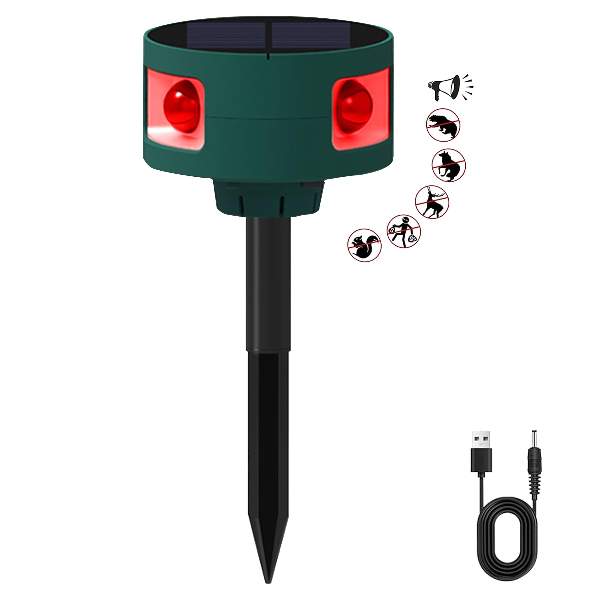 Solar Outdoor Motion Sensor Alarm: 129db Motion Detector Alarm Light, 360°Infrared Trigger Alarm with USB Charging 4Modes for Home,Villa,Yard,Chicken coop,Say Goodbye to The Intruders-picture-25