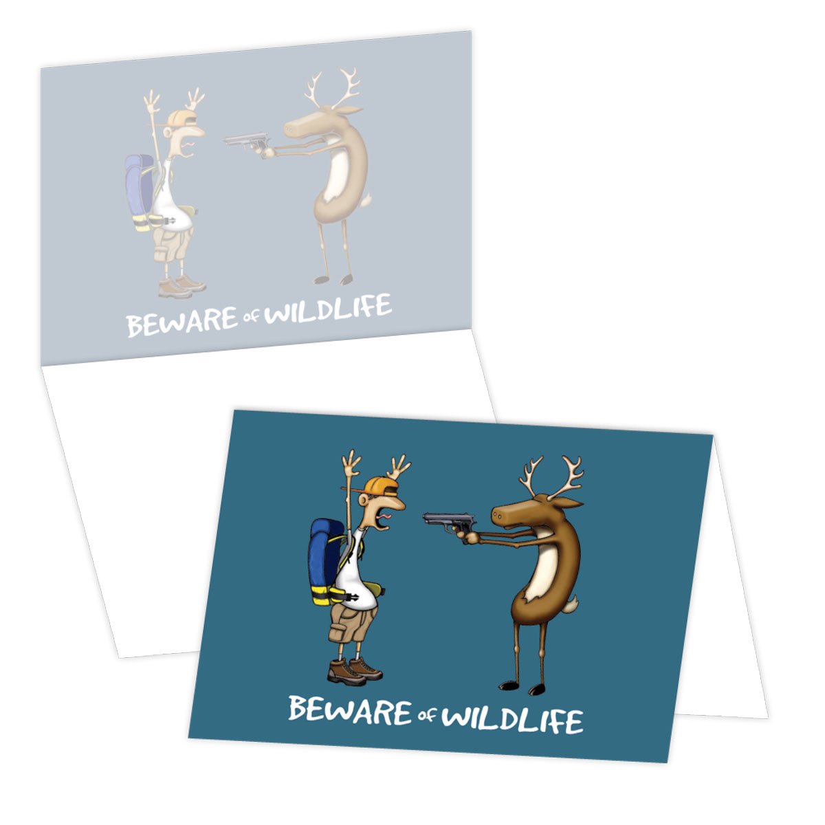 Beware of Wildlife Boxed Card Set, 12 Cards and Envelopes, 4 x 6-Inches, Multicolored (bc12152)