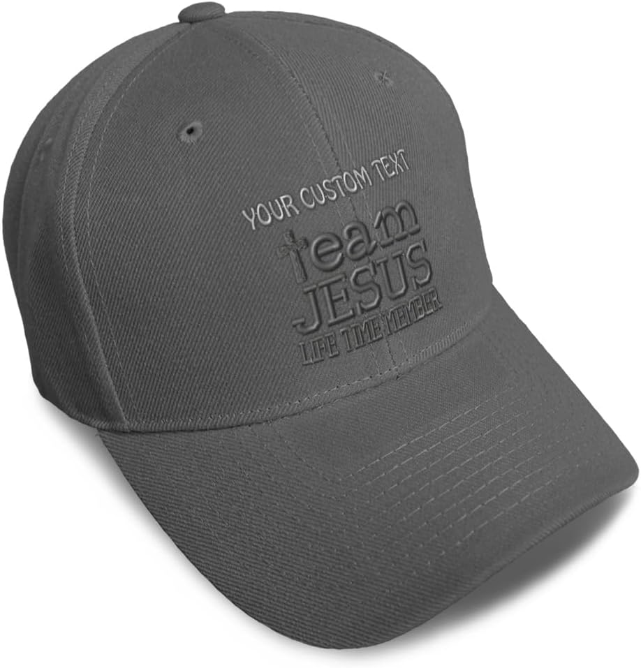 Custom Baseball Caps for Men & Women Embroidered Team Jesus Life Time Member Christian God Acrylic