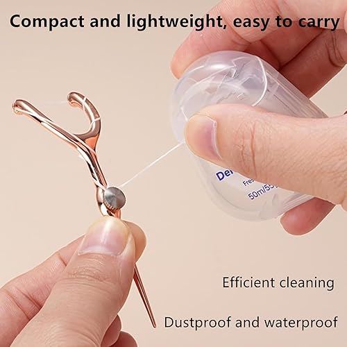 Portable Dental Floss Picks Set - Rose Gold Travel Toothpicks