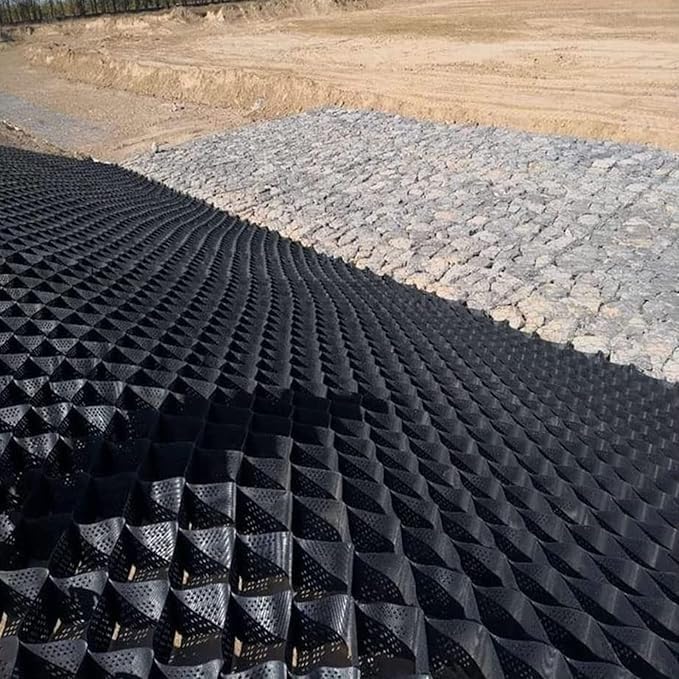 Stabilisateur d'allée de 2 x 10 m en dalle de gravier pour un sol extérieur net