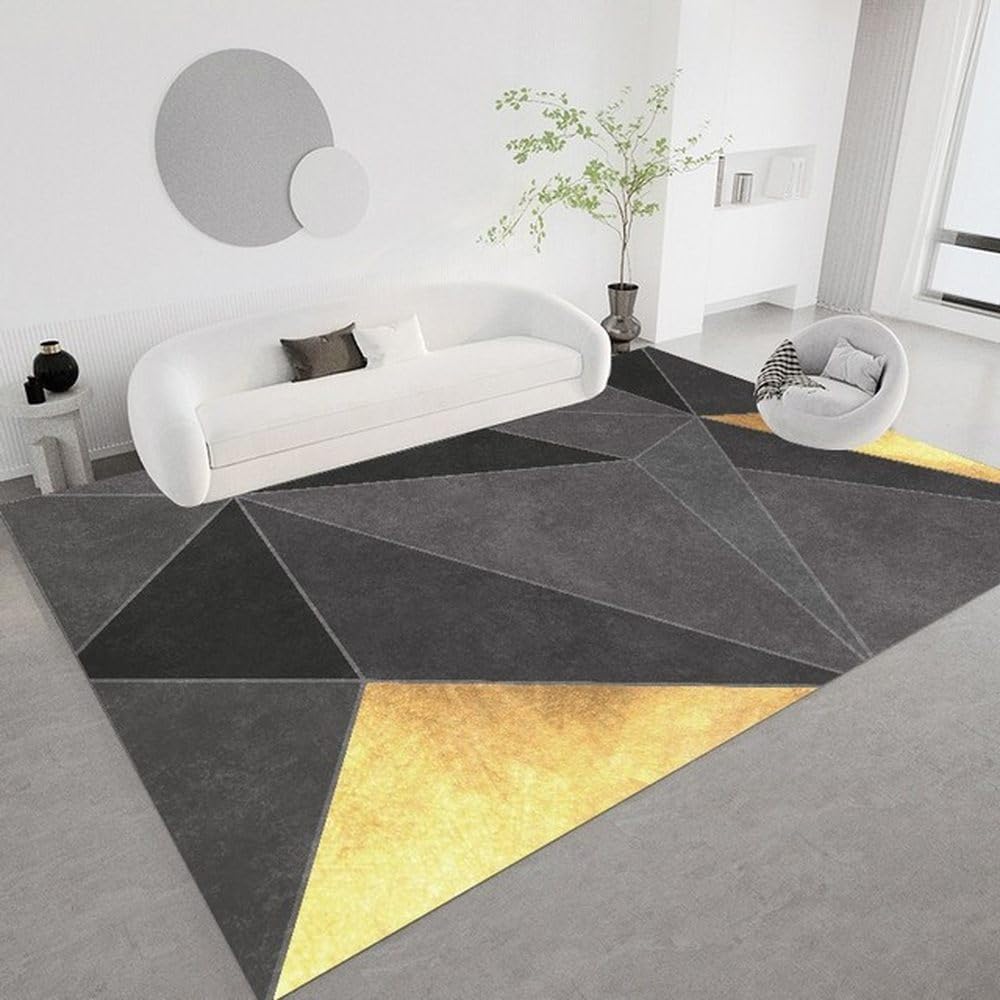 Grand tapis de luxe géométrique 160x200cm pour salon moderne