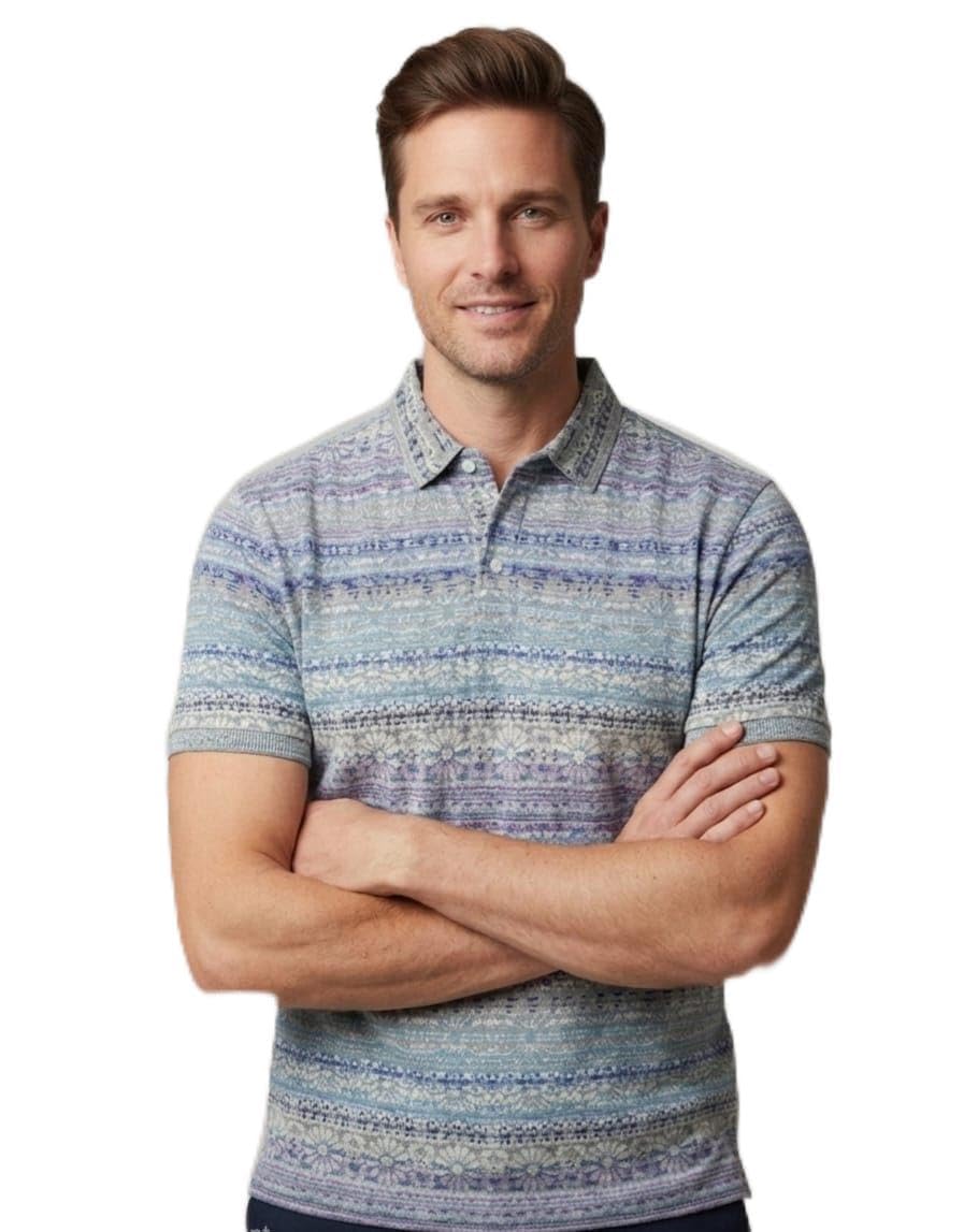 Men's Jacquard Polo T-Shirt | Premium Cotton Blend | Textured Knit Polo | Regular Fit Casual Wear-image-29