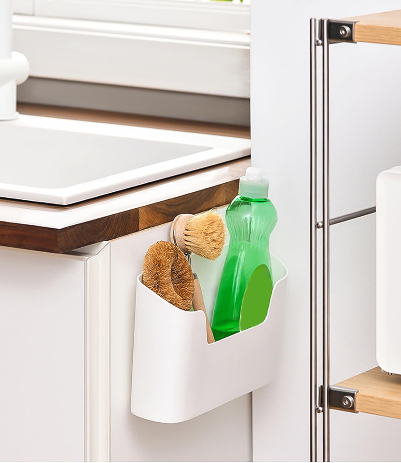Lot De 2 Boîtes De Rangement Autocollantes Pour Porte - 23,4x10,8x6,8 Cm, Blanc, Charge 2 Kg - 6