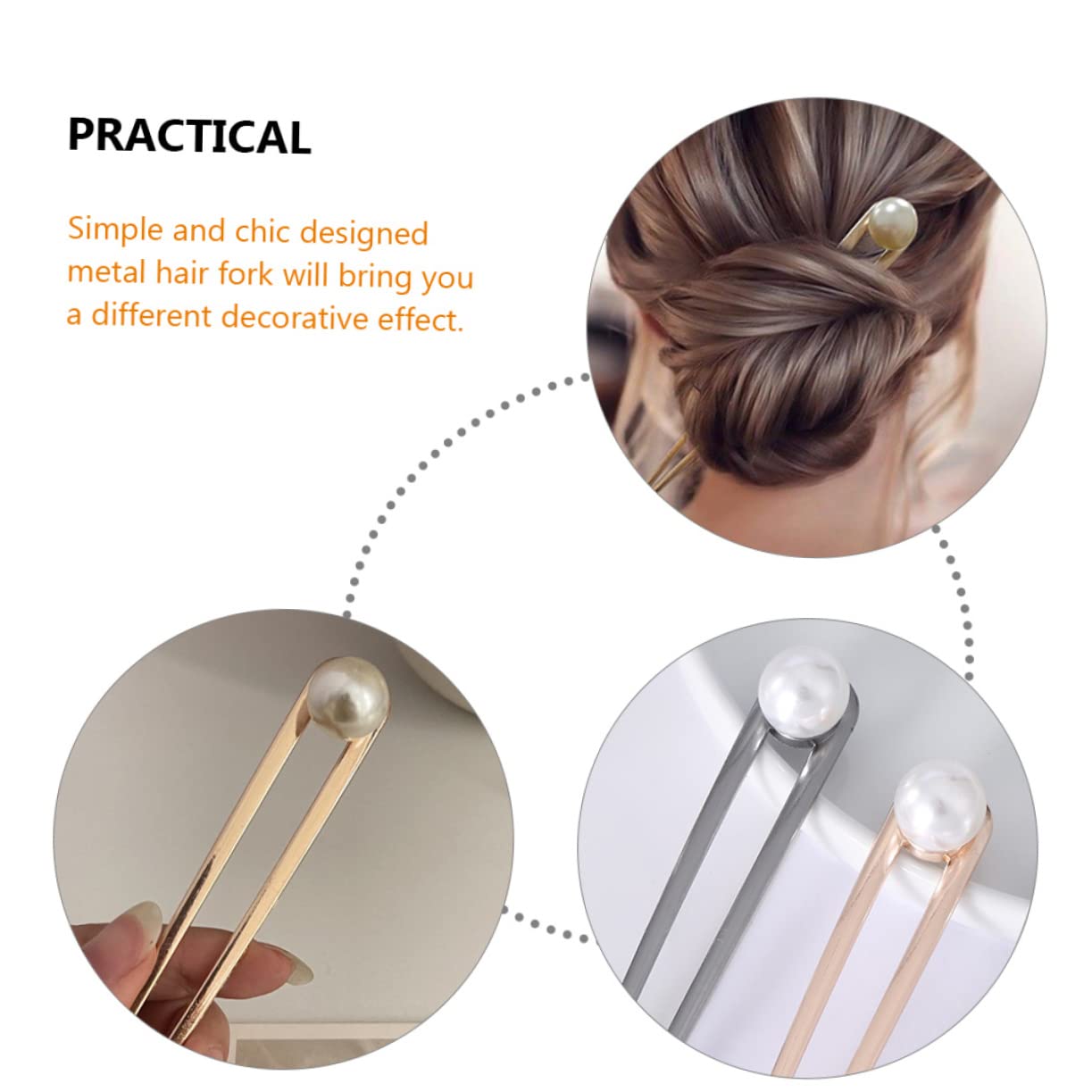 FRCOLOR 12stücke Teiliges Metall-haarforke Mit Perlen Elegante Haarnadeln Für Hochsteckfrisuren Geeignet Für Verschiedene Anlässe Stilvolle Haaraccessoires Für Frauen Roségold Und