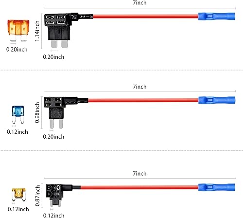 Miniatura 2 de cueclue Grifo de fusible de circuito adicional para automóvil de 12 V adaptador de fusible de hoja de perfil TAP estándar extractor de fusibles tipo