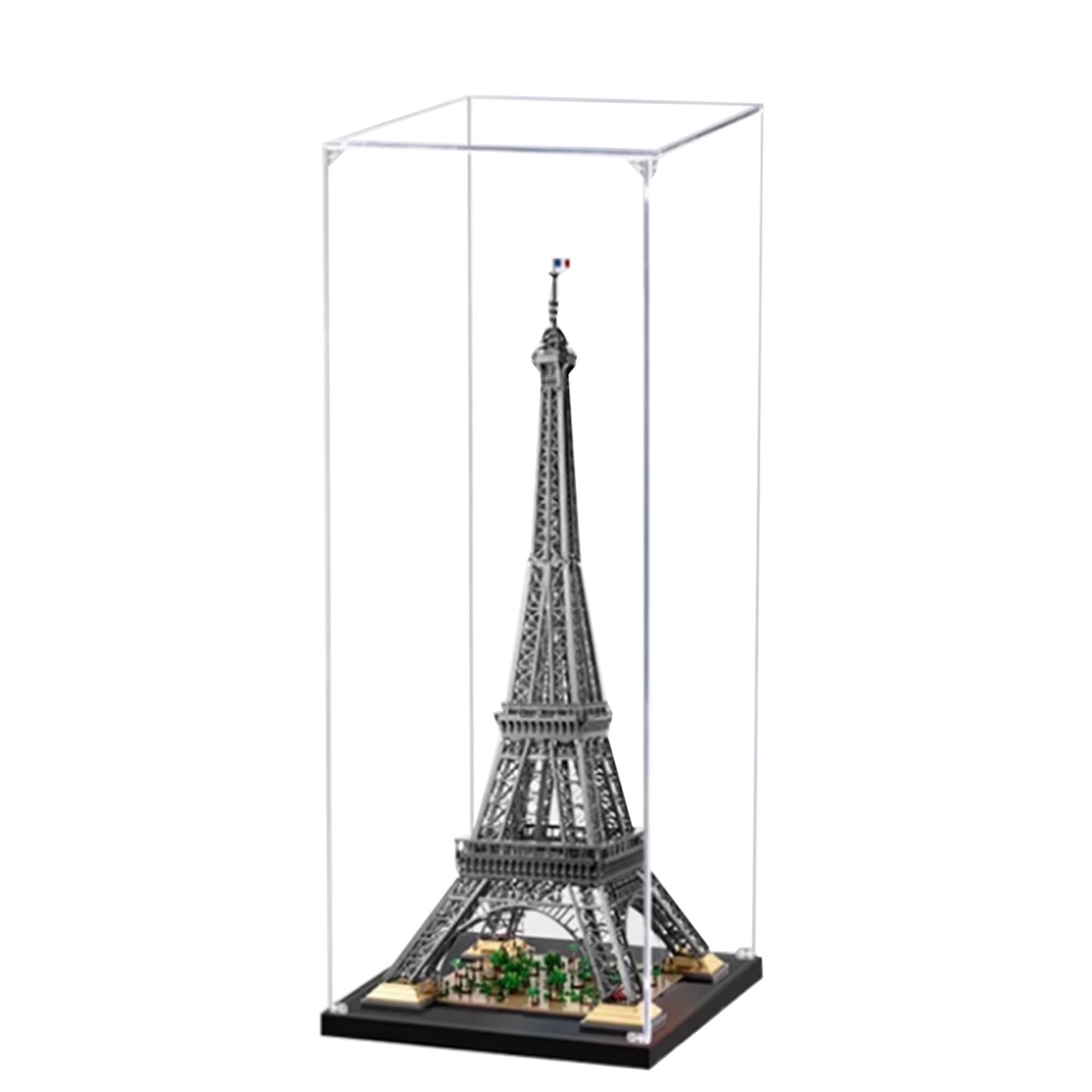 Akrylowa witryna do Lego10307 Wieża Eiffla w Paryżu, zestaw budowlany, przezroczysta gablota, pyłoszczelna witryna kompatybilna z Lego 10307 (tylko gablota) (przezroczysta)