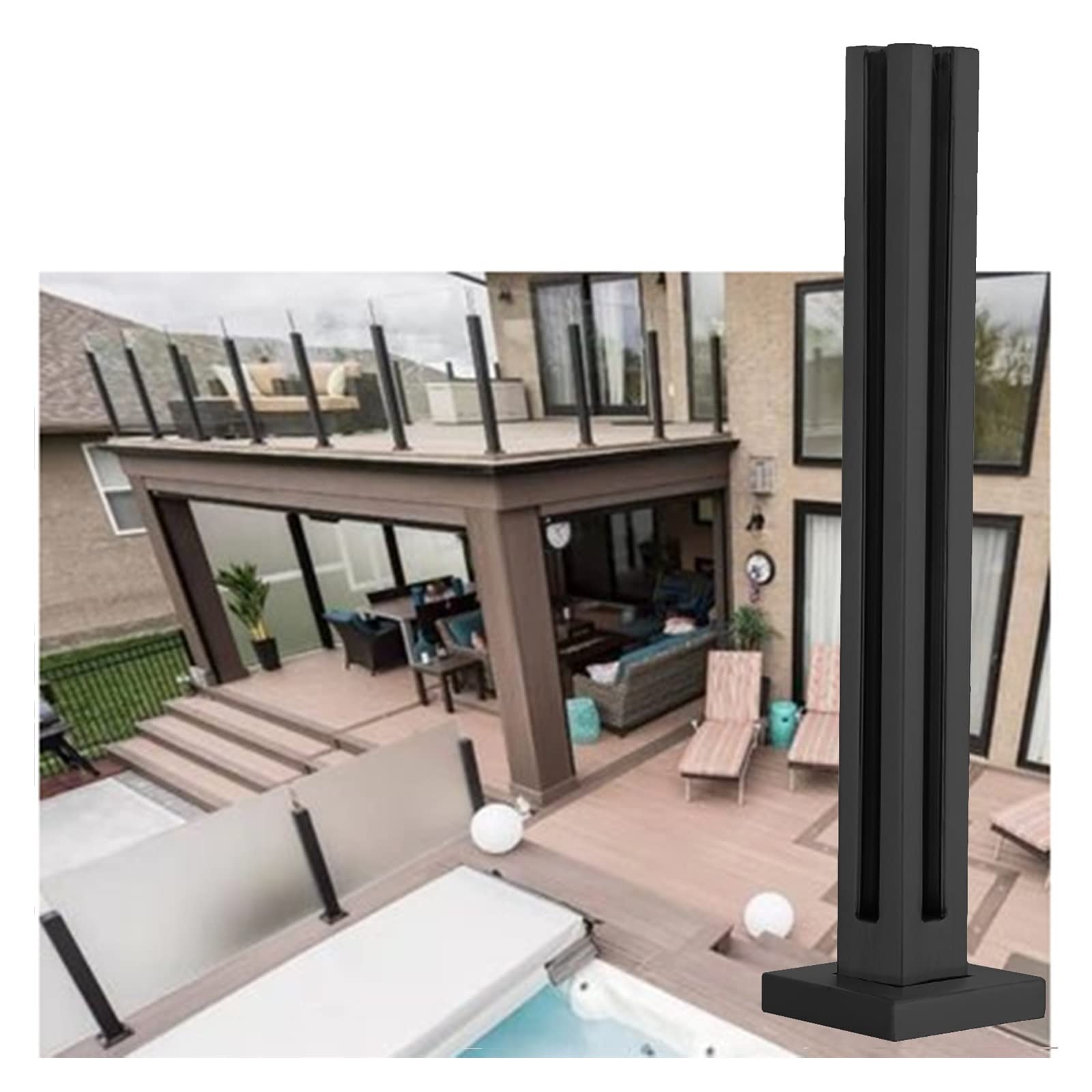 Poteaux de serrage anti-chute pour escalier de garage et rambarde de balcon