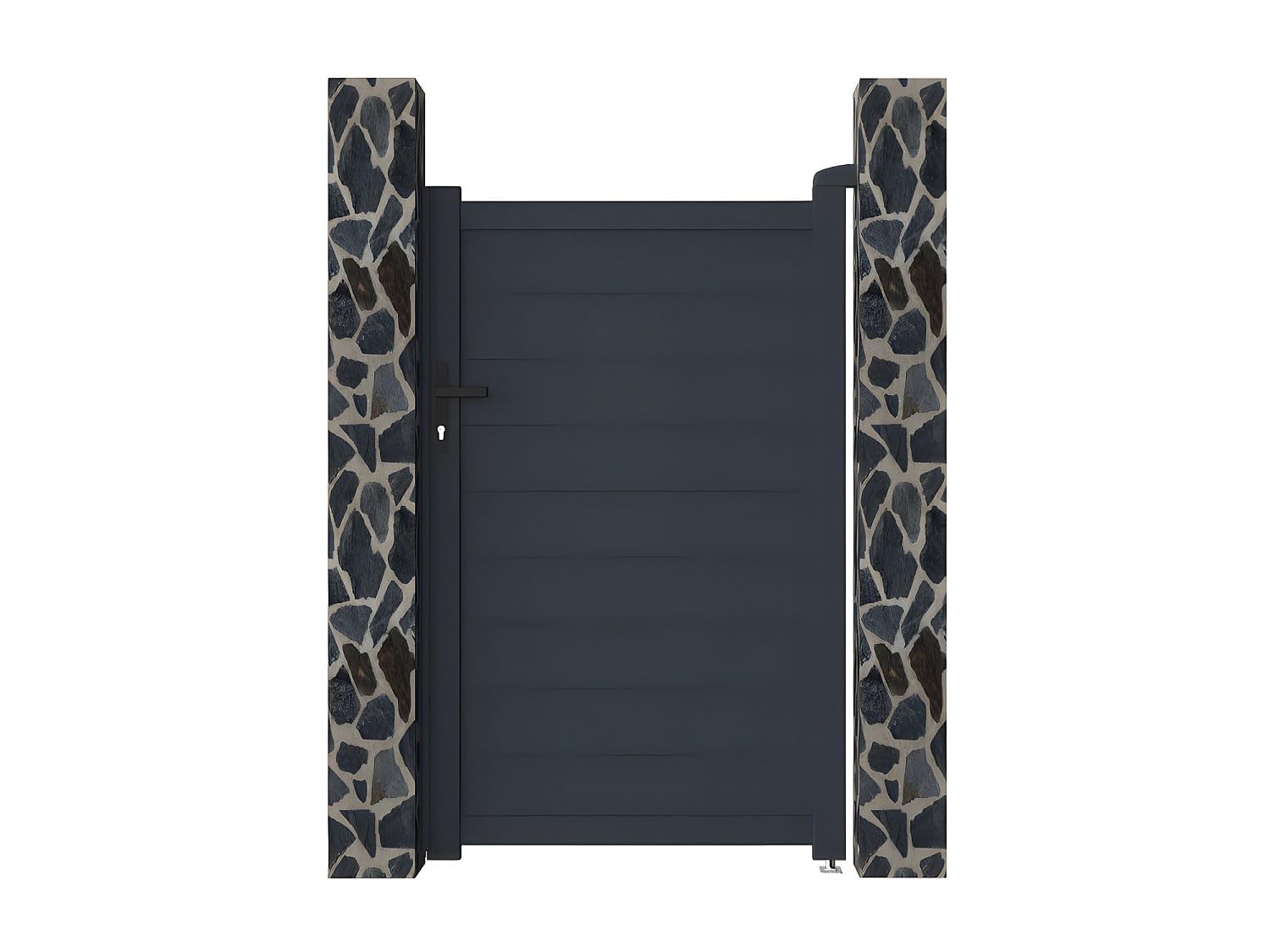 Vente-unique-PortÛn de aluminio color antracita NAZARIO - Ancho 100 x Alt. 158 cm