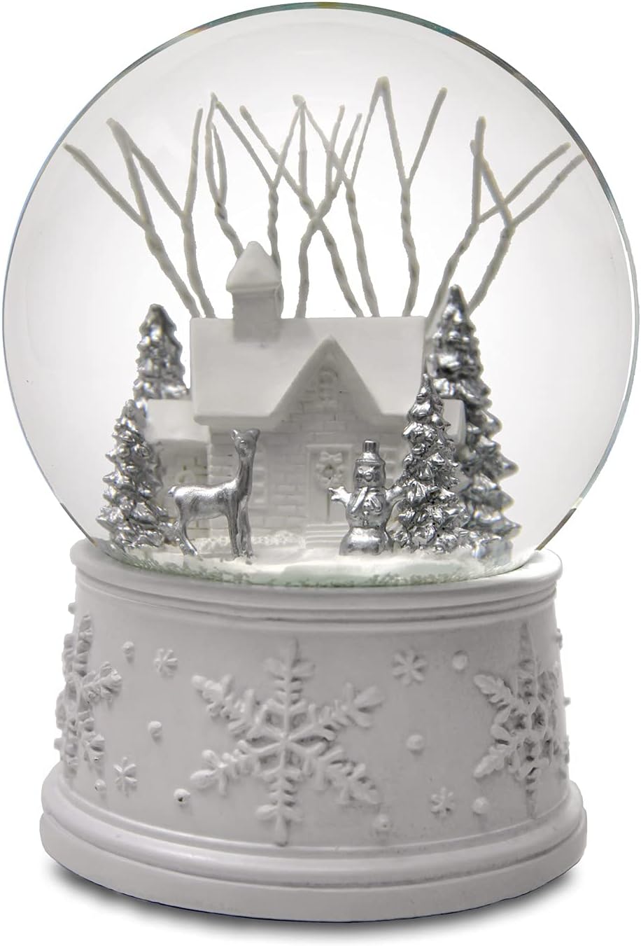 100MM White Christmas Snow Globe from The San Francisco Music Box Company