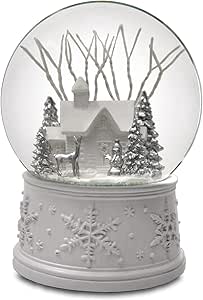 100MM White Christmas Snow Globe from The San Francisco Music Box Company