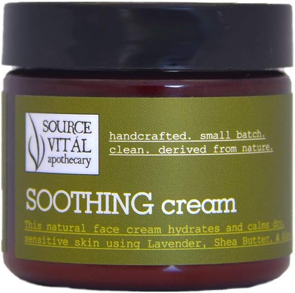 Source Vital Soothing Cream by Apothecary | Ultra Soothing Facial Cream For Dry and Sensitive Skin 2.0 oz. Jar