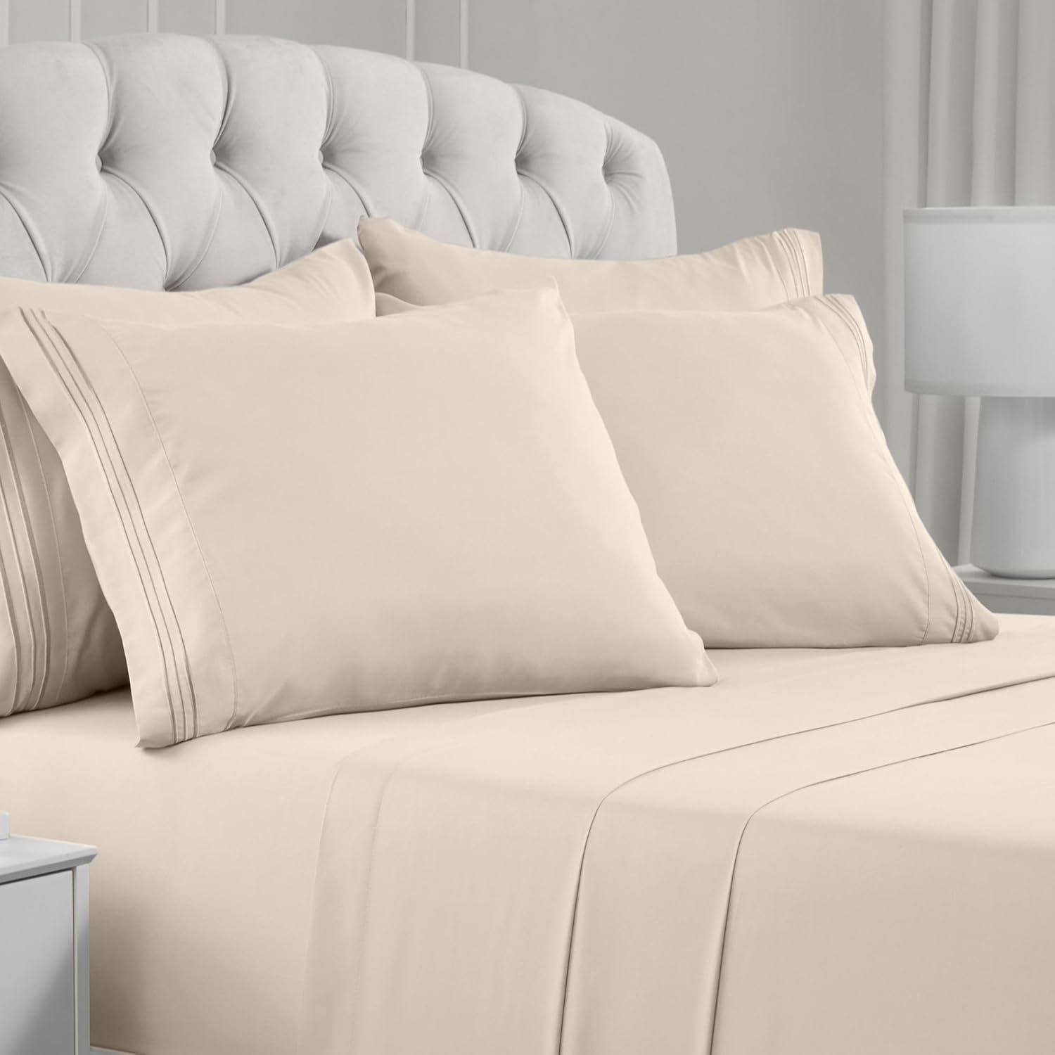 Mellanni Split King Sheets Set for Adjustable Bed 7 Piece