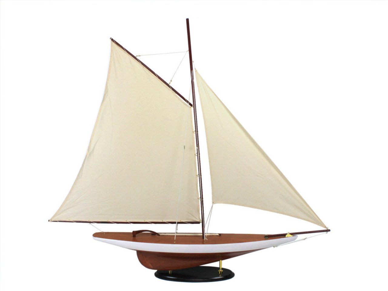 Hampton Nautical Decorative Wooden Americas Cup Contender Model Sailing Yacht 50