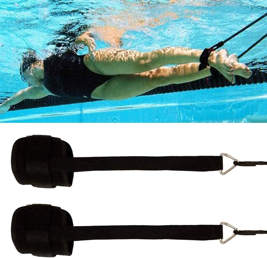 水泳アンクルストラップ、2M水泳トレーニングリーシュ水泳アンクルストラップ固定、水泳ハーネス静的水泳ベルト、ジム用水泳バンジーコード