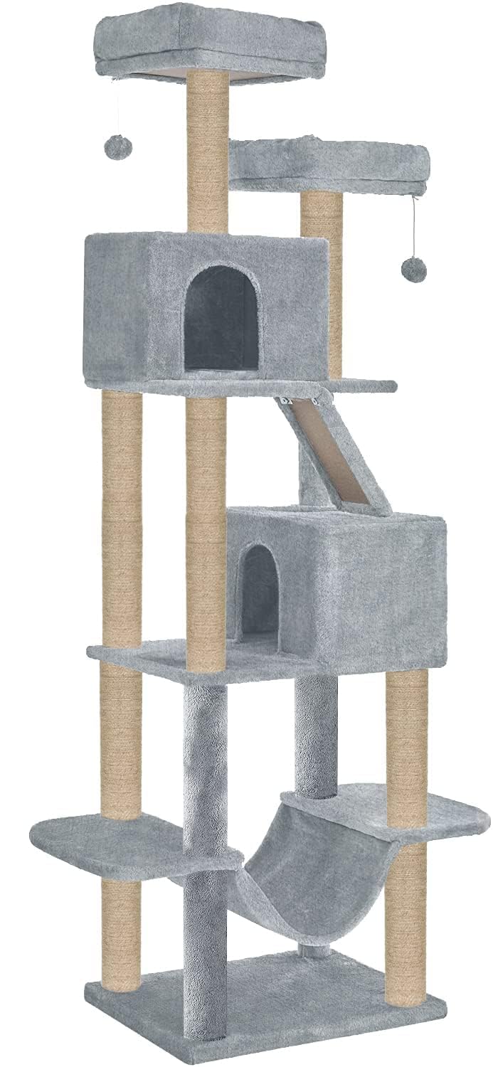 See full amazon price history chart for FURRLOVERS Multistory Kitten Large Cat Tree | Fur Fabric | Hammock | Hanging Balls | Condo | Ladder | Scratching Posts | Sisal/Jute Rope (Height 76 Inch) (Grey - FURR-91) FURRLOVERS Multistory Kitten Large Cat Tree | Fur Fabric | Hammock | Hanging Balls | Condo | Ladder | Scratching Posts | Sisal/Jute Rope (Height 76 Inch) (Grey - FURR-91) (B0CYQ87T86) Amazon Price History, Amazon Price Tracker