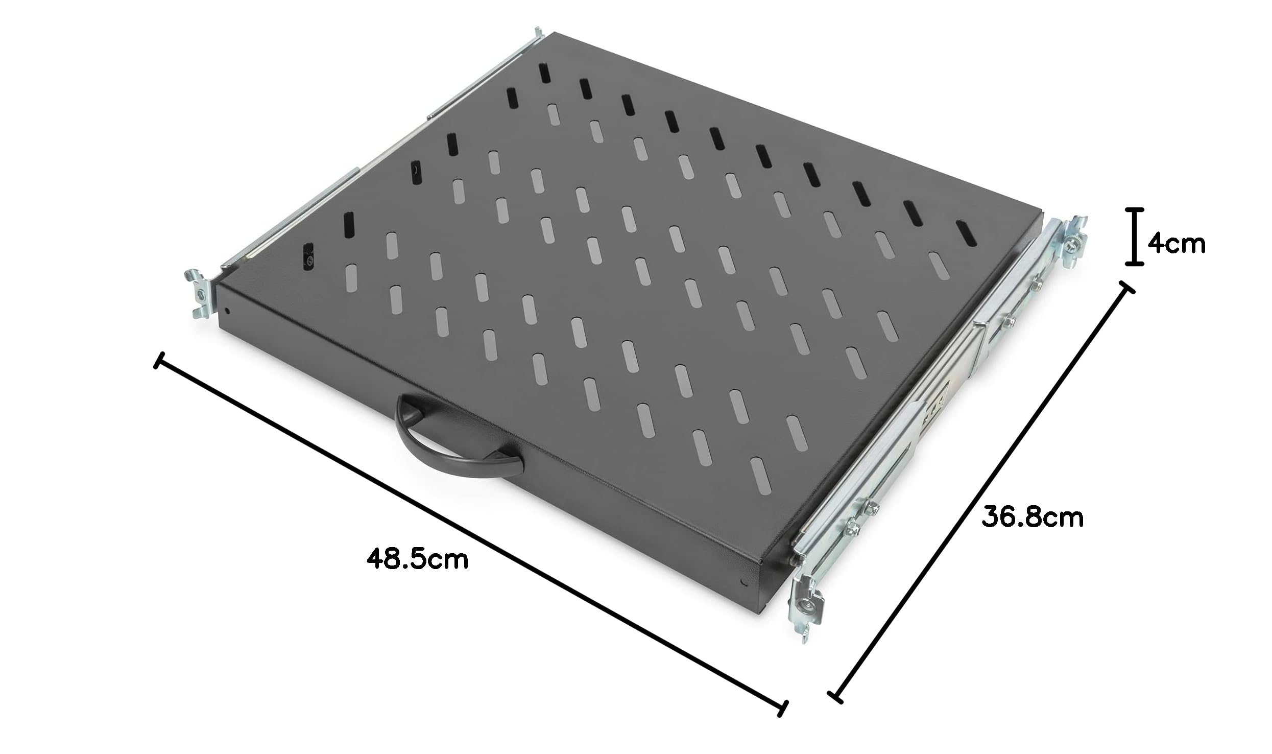 DIGITUS Etagère 1U extractible 345 mm Noir pour Armoire réseau