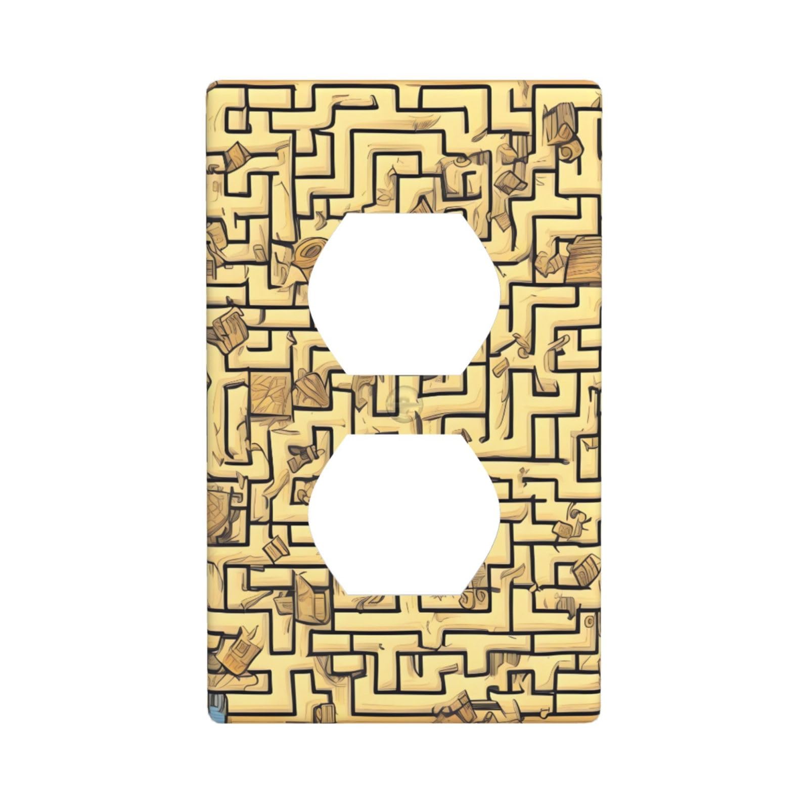 Cntdbu White Treasure Maze Unbreakable Polycarbonate Switch Plate-1 Gang Screwless Wall Plate For Home Office