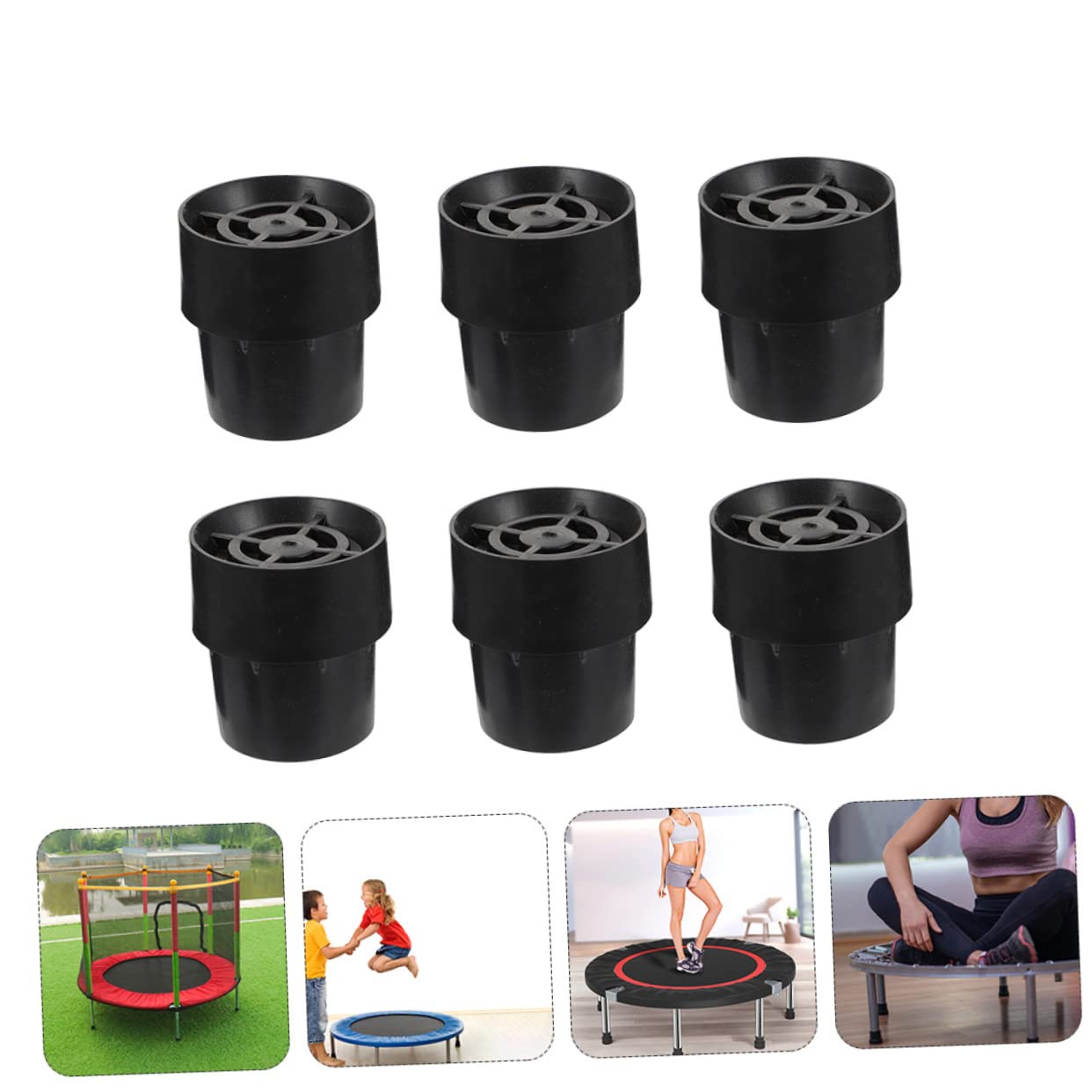 GAROZATION 8sets Practical Trampoline Padding Non-Slip Table Feet Protectors Wear-Resistant Trampoline Leg Covers Easy Install Pads for 6pcs*8