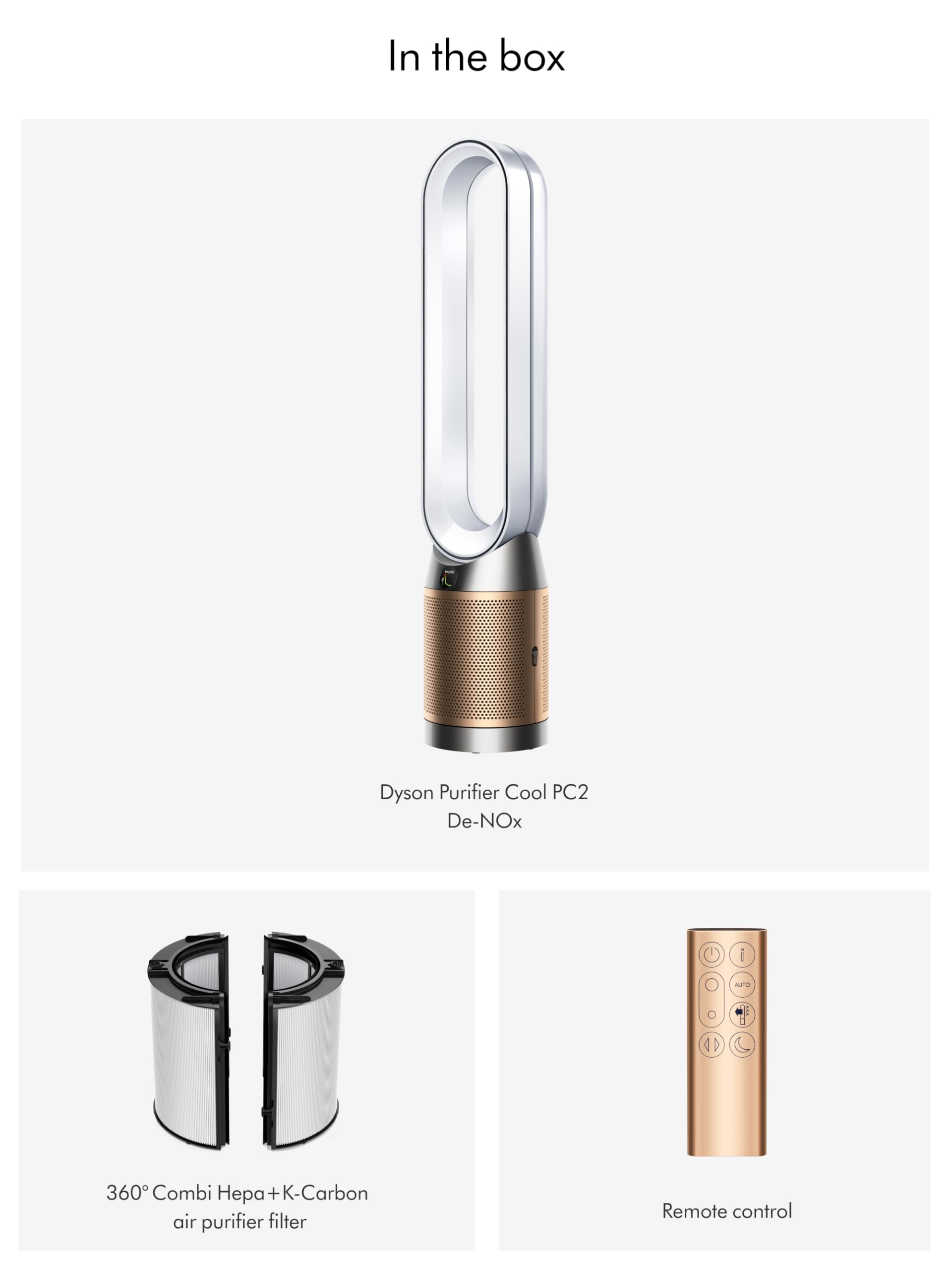 Dyson Purifier Cool PC2 De-NOx (White/Gold) | TP12 Purifiying fan