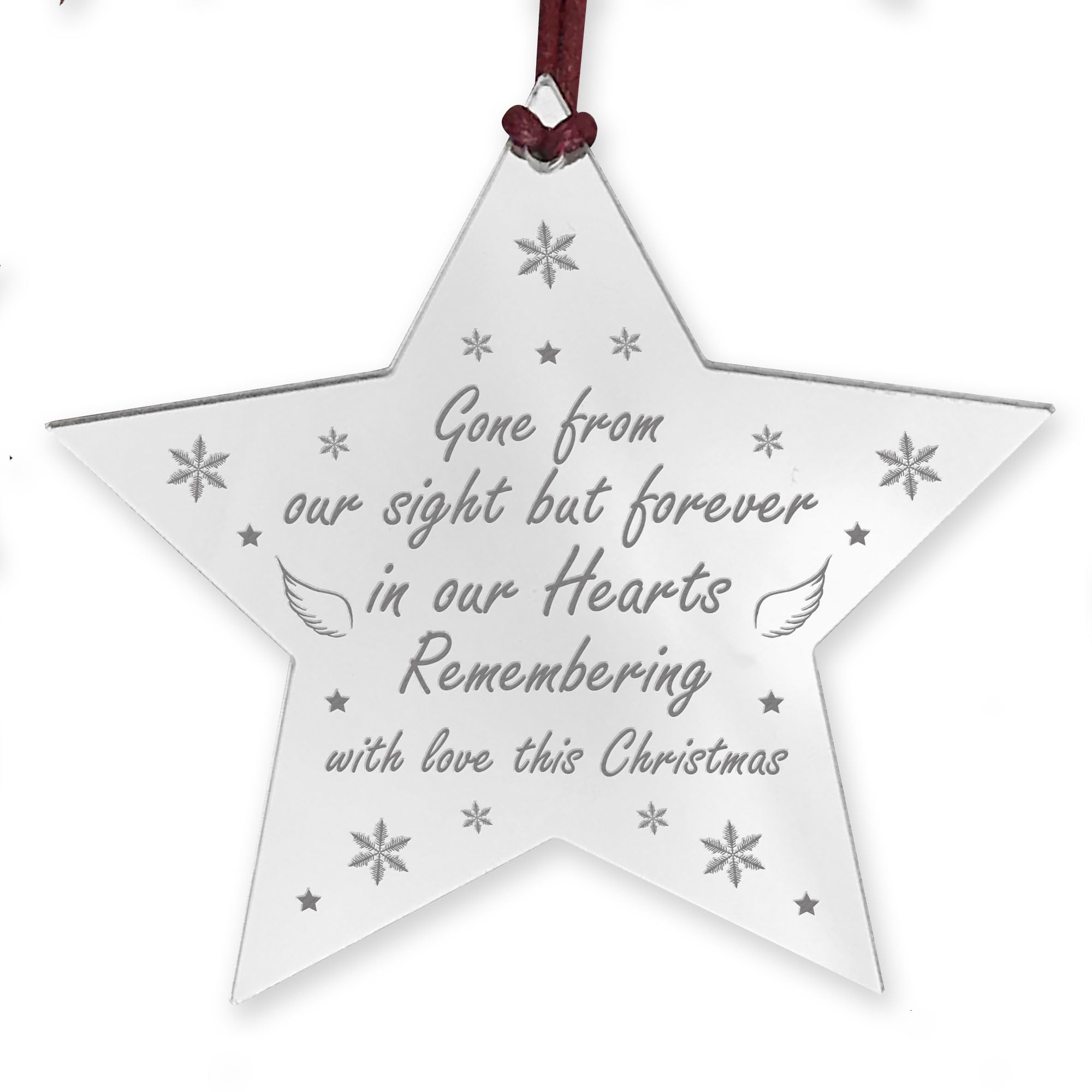 Red Ocean Memorial Decoration For Christmas Tree Forever In Our Hearts Memorial Plaque For Mum Dad Grandad Nan Keepsake