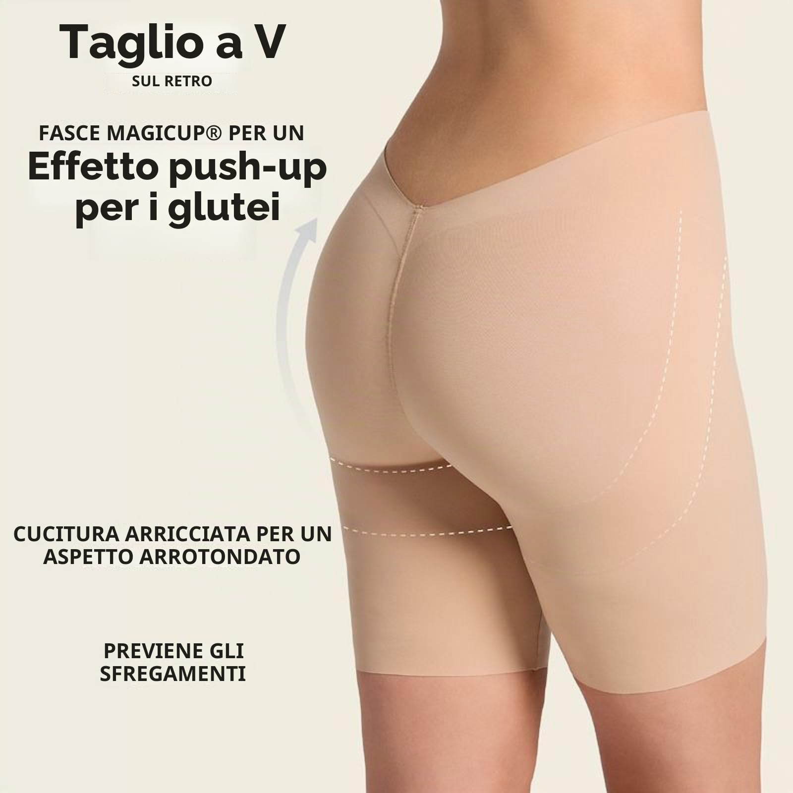 Leonisa Pantaloncini contenitivi Effetto Invisibile con Retro a U - Guaina Contenitiva Donna