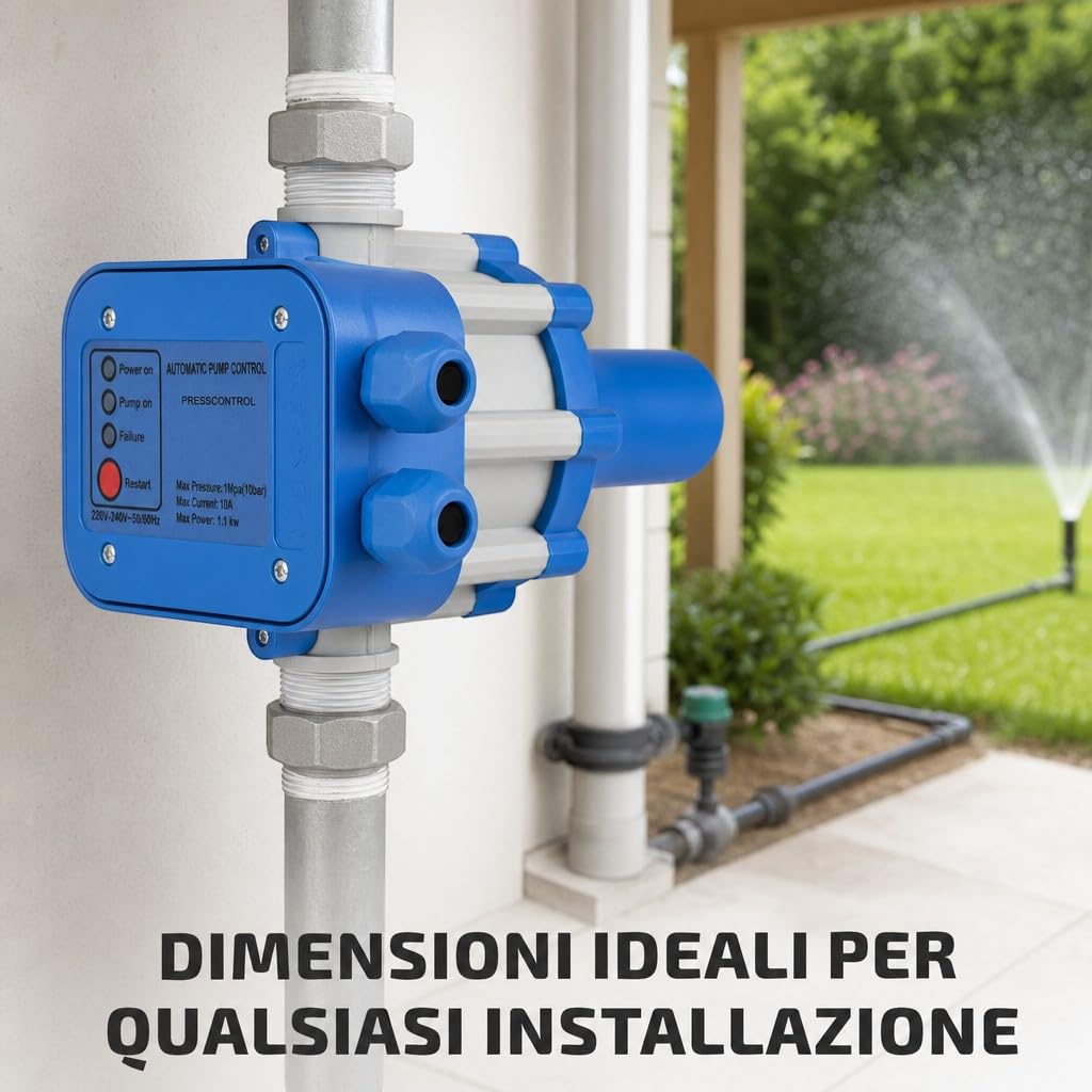 HM | Presscontrol regolatore di pressione per elettropompa, 2,2 bar, attacco 1" | Controllo elettronico automatico, protezione da funzionamento a secco, per sistemi idrici domestici