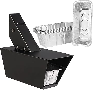 Ormeli Grease Bucket for Traeger Drip Bucket with 10-Pack Foil Liners, Grease Catcher for Pit Boss, Z Grill, Recteq, Traeger Accessories, Grease Bucket for Pellet Grill, Metal Bucket for Smoker Grill