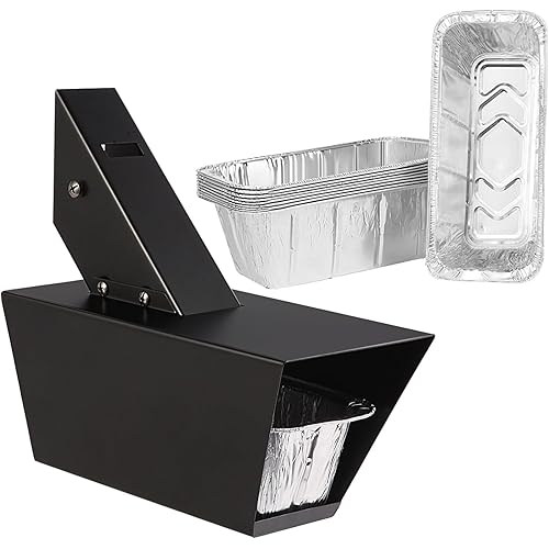 Grease Bucket for Traeger Drip Bucket with 10-Pack Foil Liners, Grease Catcher for Pit Boss, Z Grill, Recteq, Traeger Accessories, Grease Bucket for Pellet Grill, Metal Bucket for Smoker Grill