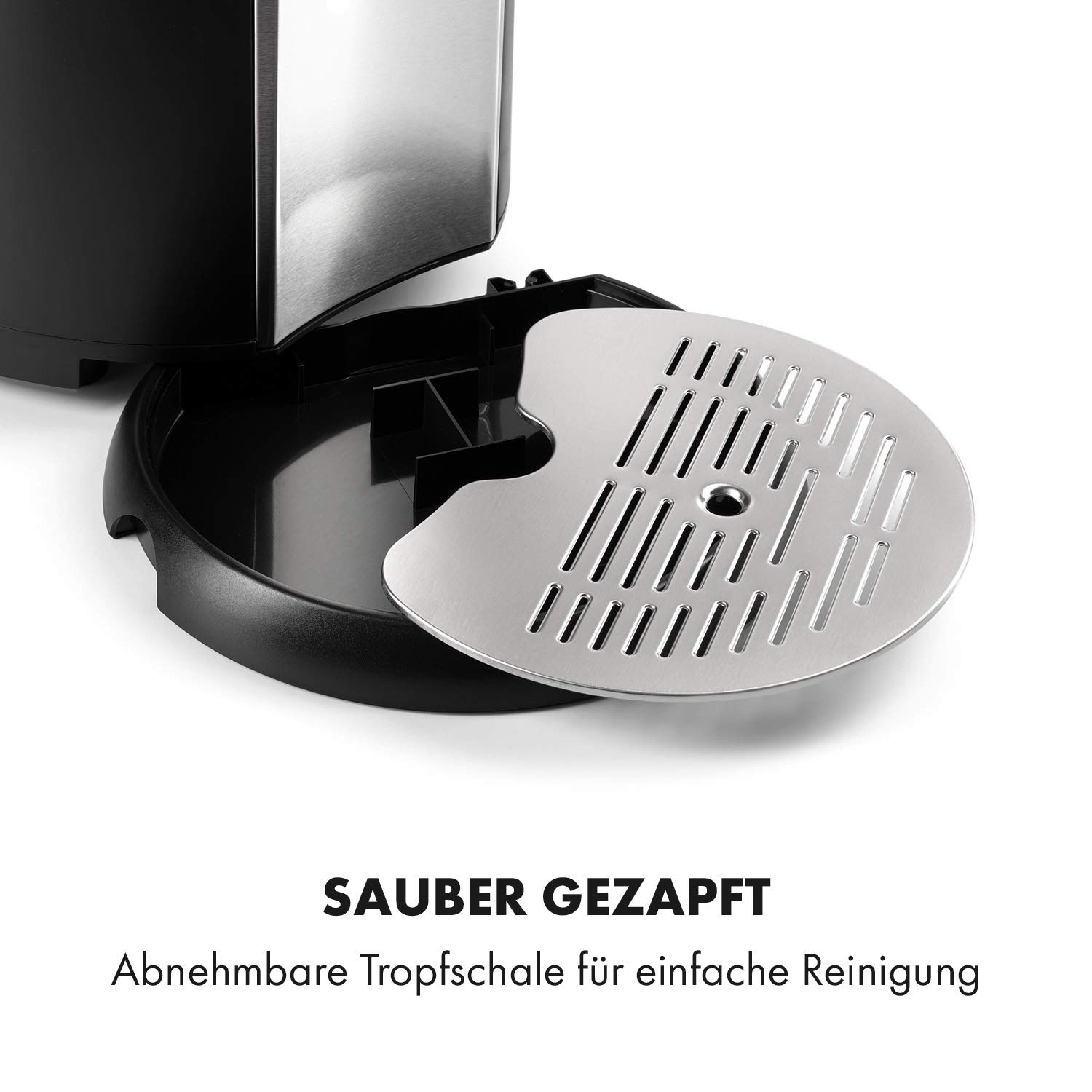 Klarstein Beerkules Bierzapfanlage Bierkühler CO2 3 Patronen Kompressionskühlung 2-12°C silber-schwarz