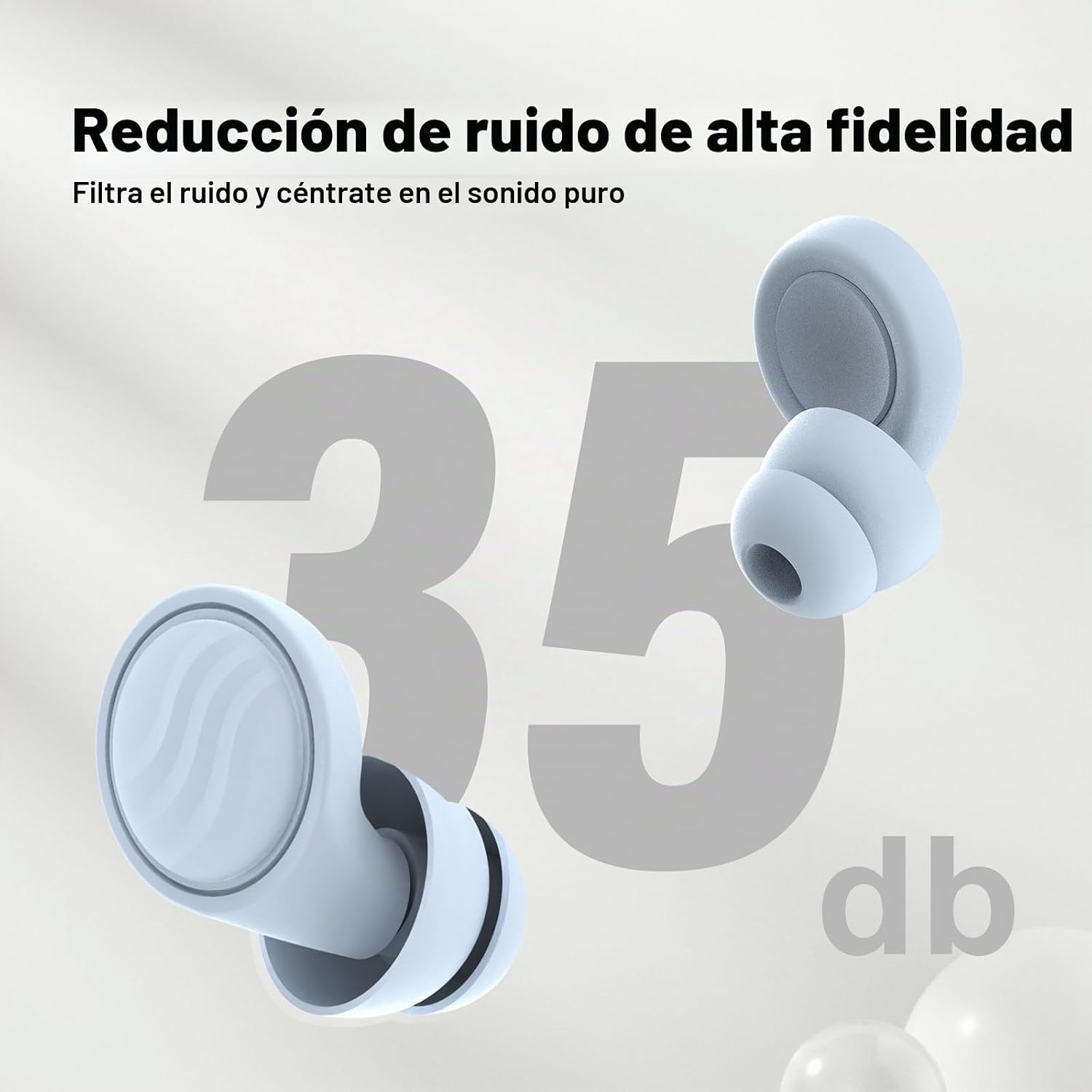 Tapones oidos ruido dormir, tapones oidos cancelacion de ruido Reutilizables con 7 pares de almohadillas de silicona, tapones para dormir para estudiar, concentrarse, viajar y asistir a conciertos