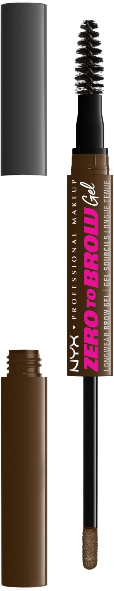 Long Lasting and Liquid Eyebrow Gel, For a Natural Look and Up to 2 Days Hold, No Staining and Smudging, Zero to Brow, Chocolate, 1 Piece