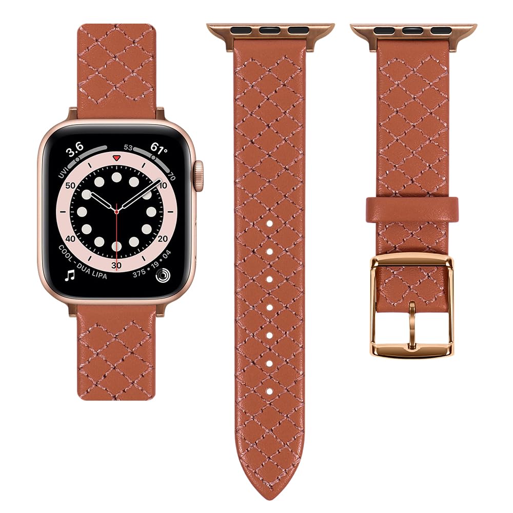 Coholl Leather Strap Compatible with Apple Watch Band 38/40/41/42/44/45/49mm