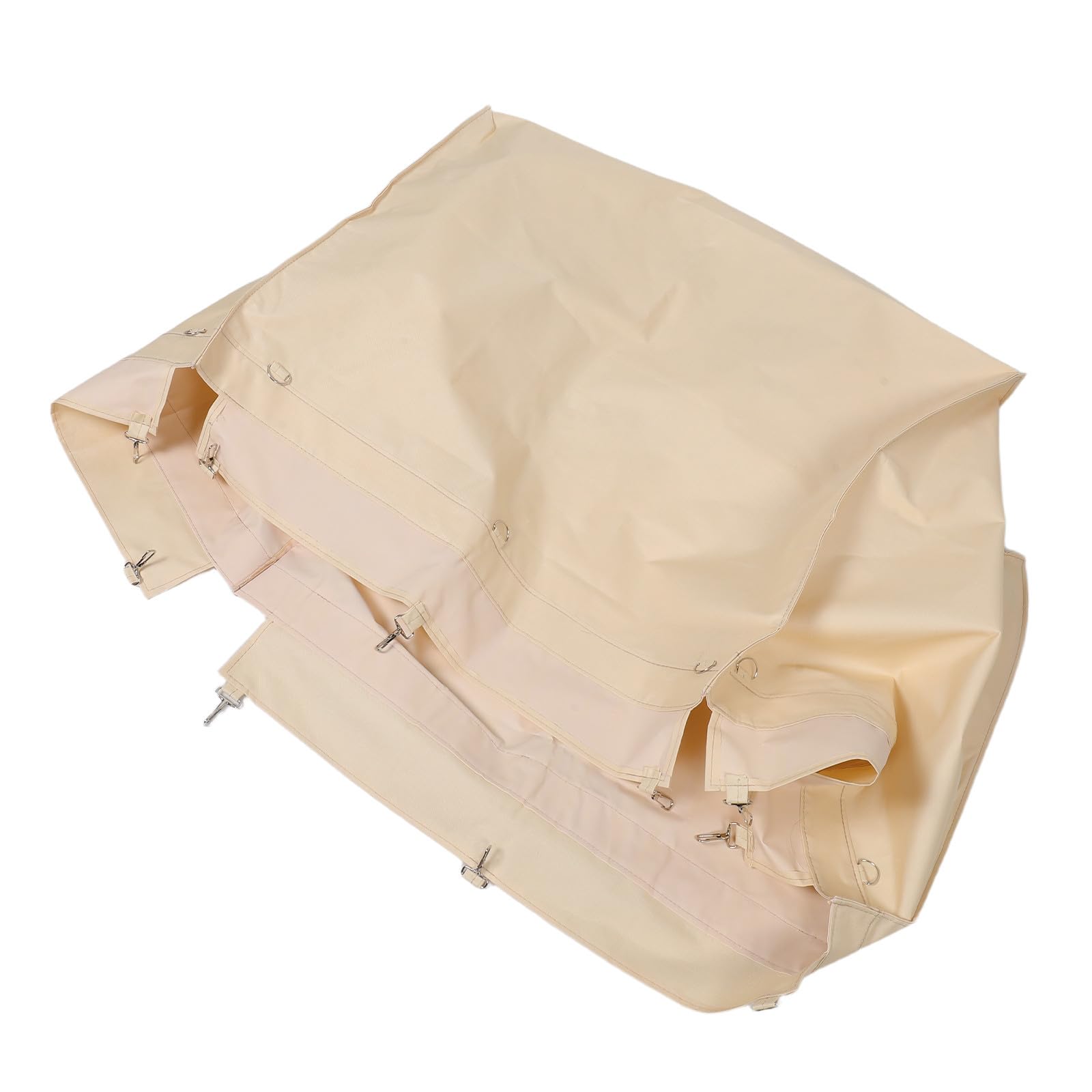 Sacchetto con in Interno per Carrello Lavanderia Beige Rettangolare Bordo Rinforzato, Base Antiscivolo Fibbia Ferro per Uso Flessibile in Lavanderie Commerciali e Hotel