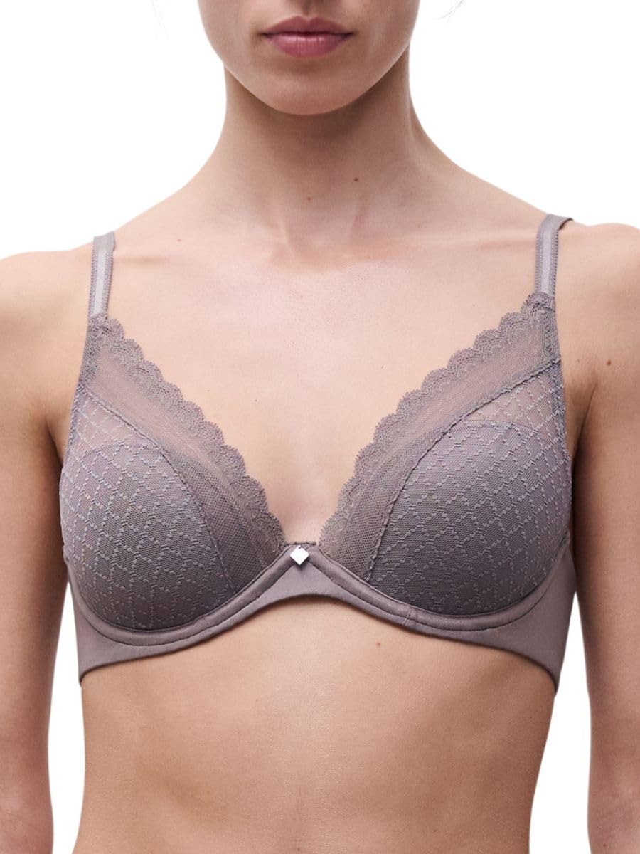 Chantelle Norah Chic Plunge T-Shirt Bra Bronzed Taupe Grey 32DD