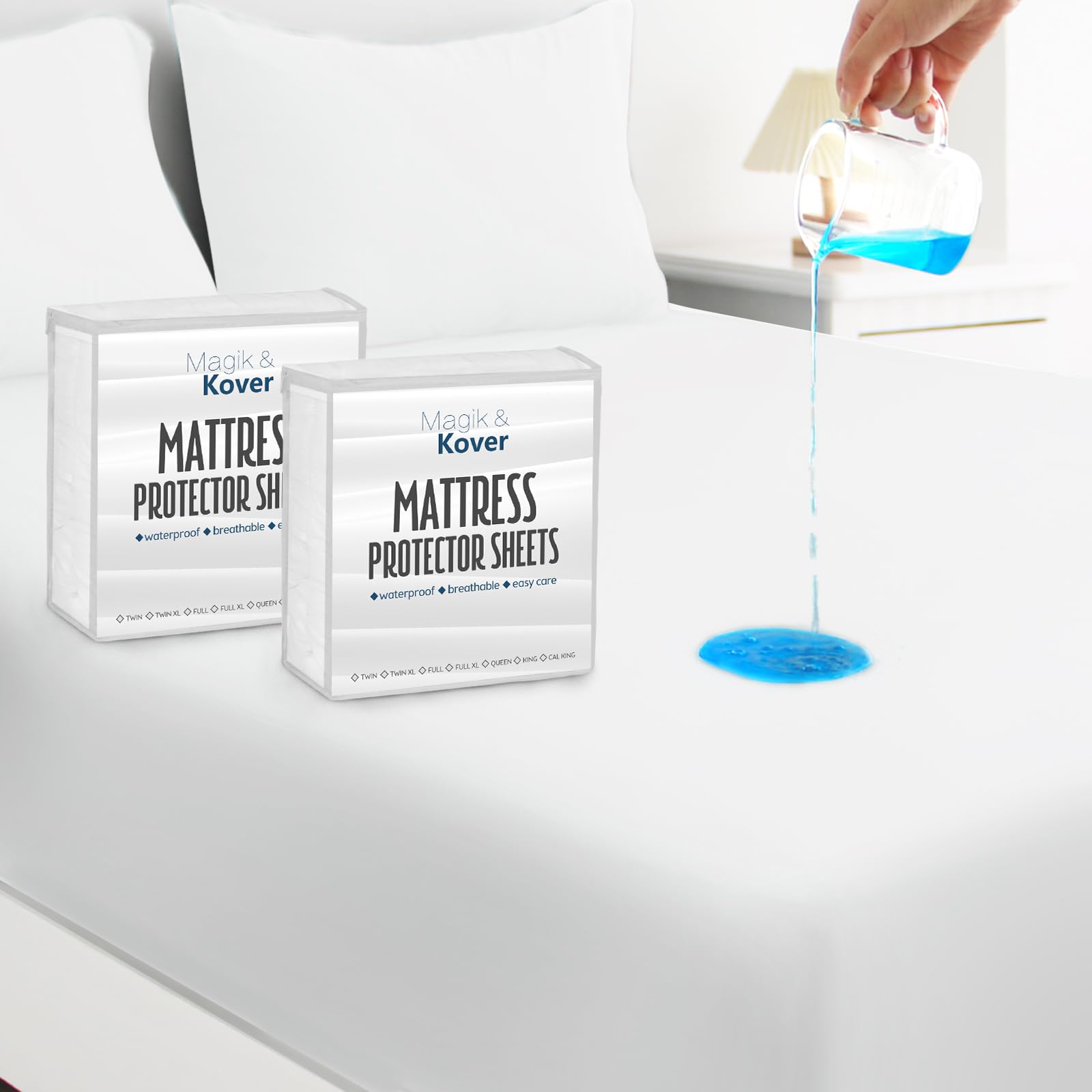 Magik & Kover 2 Pack Twin Mattress Protector Waterproof Cover - mattress protectors and encasements | Mubboo
