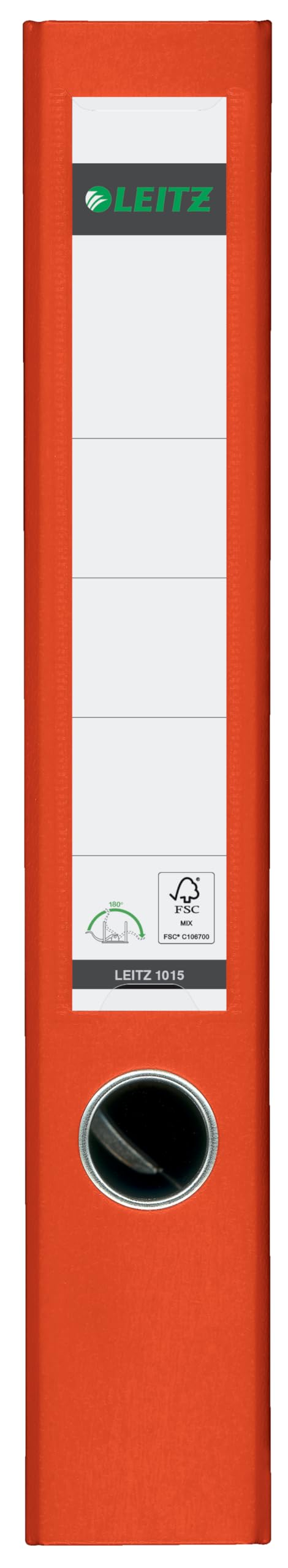 Leitz - Raccoglitore ad anelli in plastica a leva a 180°, 50 mm, colore: rosso, plastica, A4