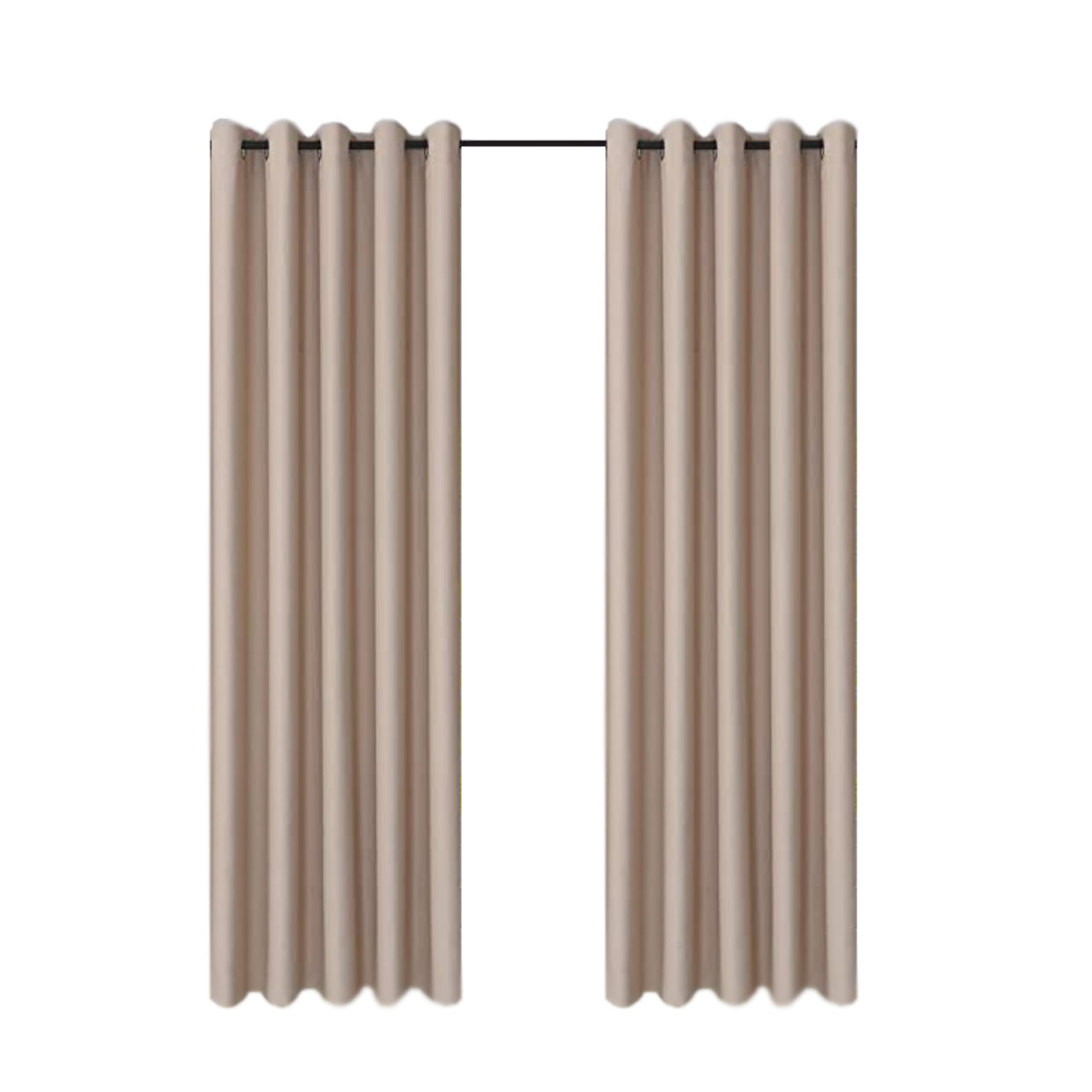 CHARKHAH Thermal Insulated Window Semi Blackout Curtains for Bedroom Living Room Ultra Soft Energy Saving Fabric with Eyelets Ring top and Pair of Curtain (Beige, 66" Wide x 54" Drop)