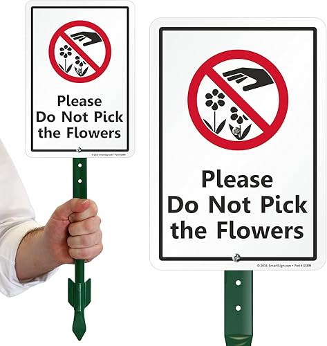 Miniatura 8 de SmartSign Letrero para patio de 12 x 10 pulgadas con estaca de 3 pies, aluminio laminado resistente al óxido de 40 mil, rojo, negro y blanco, 1