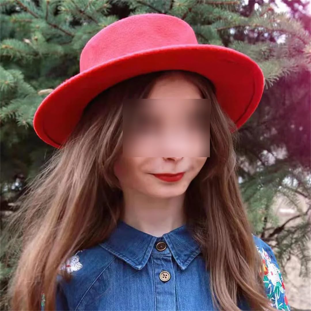 Suwequest Tinta unita Boater Fedora Cappello Autunno Inverno Imitazione Lana Bombetta Cappello Donne Uomini Flat Top Feltro Cap Elegante Lady Chapeu, 11 caffè, 55/58 cm