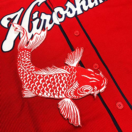 Amazon.co.jp: 広島カープ 刺繍ワッペン 鯉 赤/白布－右 ユニホーム