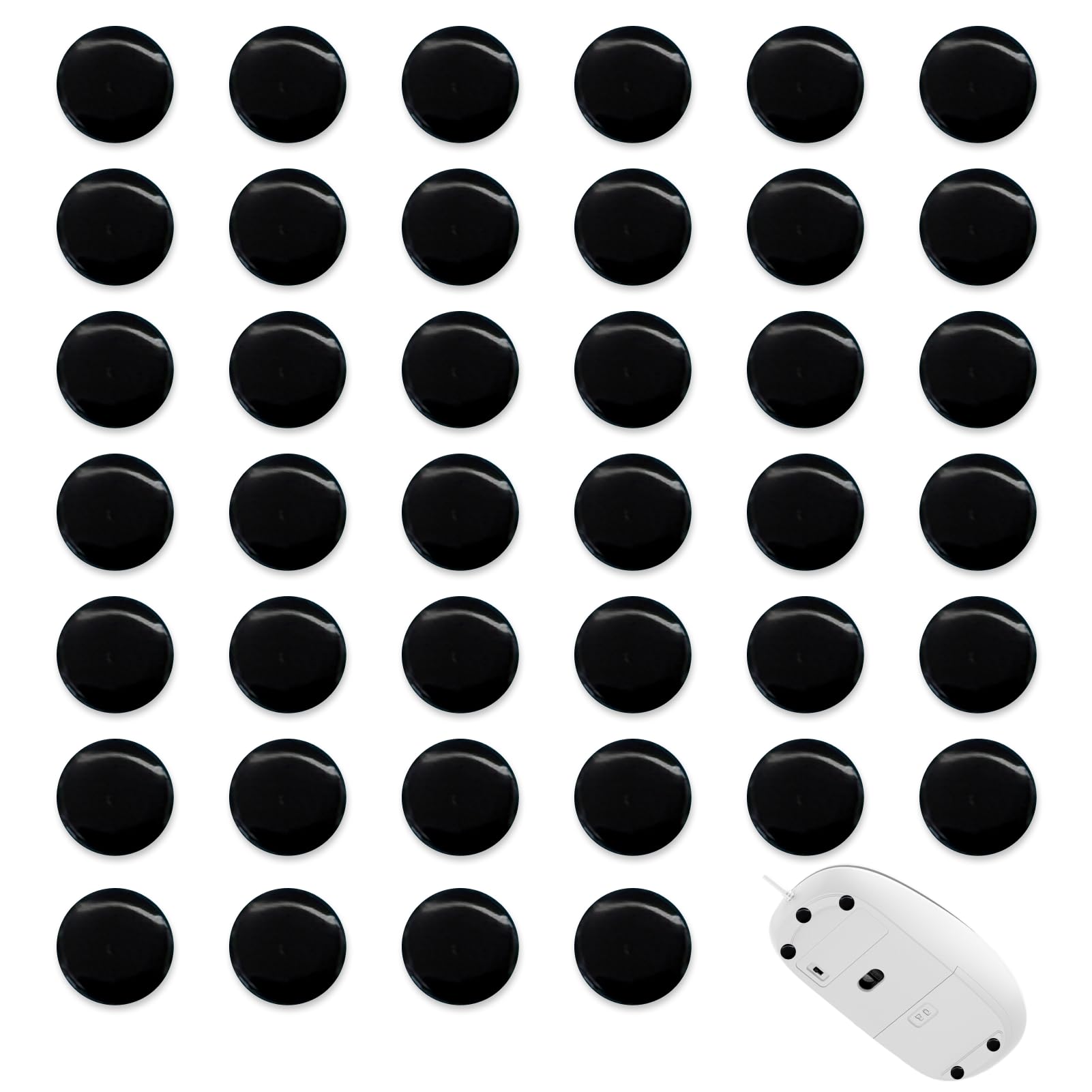 FortuneGlobe 40 Stück Pro UHMW-PE Mouse Dot Skate [weiß], entworfen für anspruchsvolle Spieler, langlebige Leistung, kompatibel mit Mauspad aus Glas, flüssige Bewegung, Dicke 0,8 mm, 40 Stück