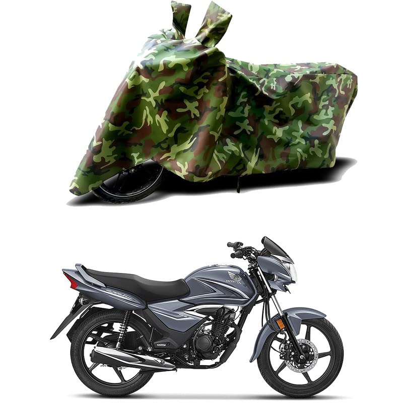Image of 100% Water Resistant Full Bike Scooty Two Wheeler Body Cover Compatible for Shine Dis /UV-Rays /Heat Protection /Birds Dropping /Scratchproof /Dust Proof /Waterproof /All Varient[Green MJ]