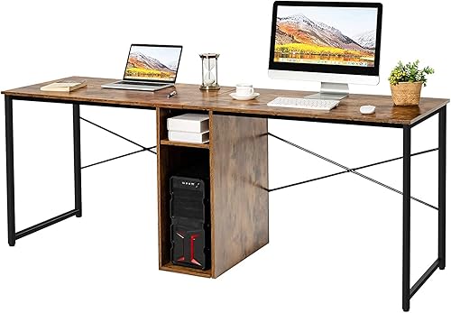 Nightcore - Escritorio para ordenador para dos personas, color marrón