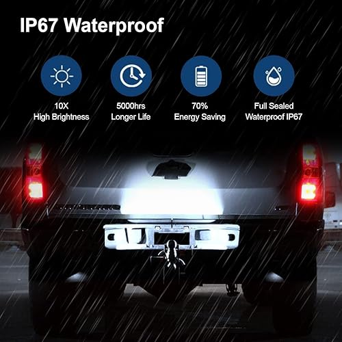 Miniatura 3 de D-Lumina Lámpara LED para placa de matrícula con arnés de cableado para Fo-rd F150 F250 F350 F450 F550 Super Duty Ranger Explorer Bronco Excursion