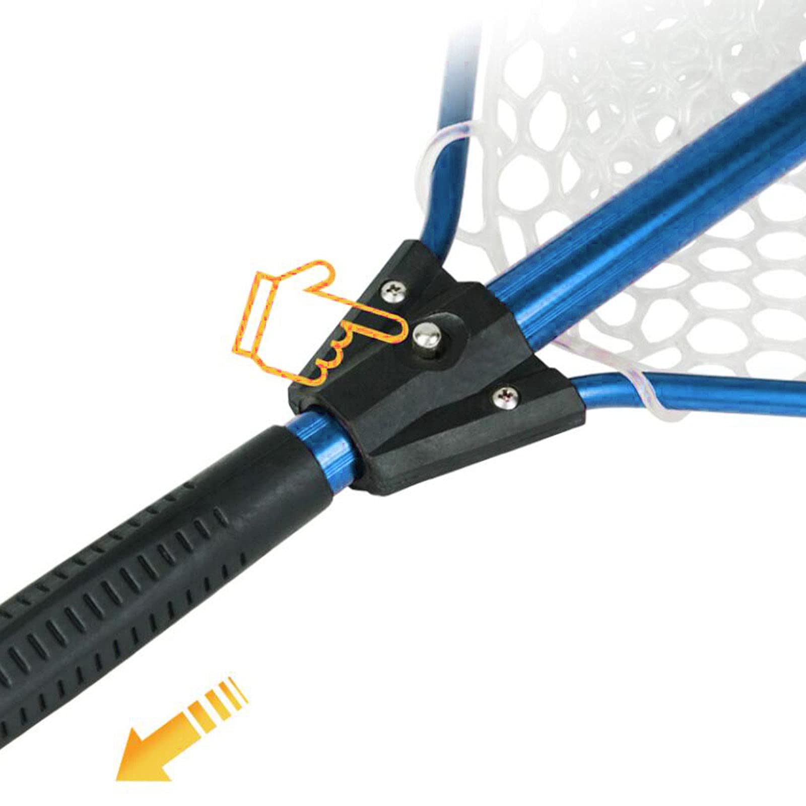 N/A Rete da Pesca Guadino per Pesci, Manico telescopico Pieghevole Pieghevole, Rete in Materiale di Gomma Resistente, Cattura o Rilascio Sicuro del Pesce - Blu
