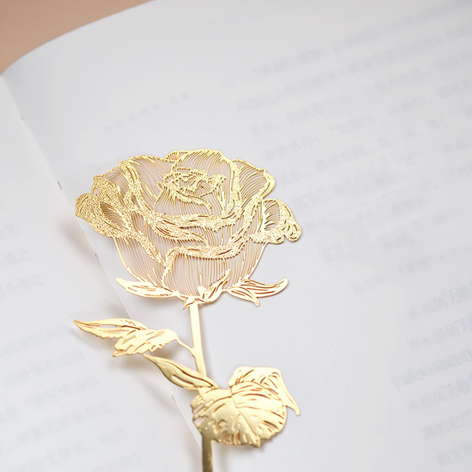 Signet Bookmark Rose Style Chinois Métal Hollow Bookmark Cadeau d'anniversaire for la Petite Amie à la Saint-Valentin signets pour Hommes Femmes