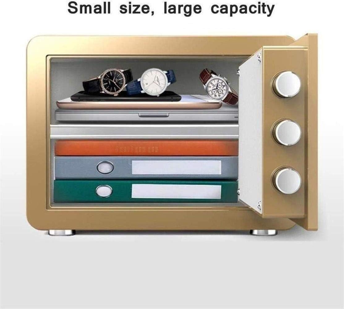 Security Safes Safes Household Mechanical Lock + Key Deposit Box High Security Steel Vault Anti-Theft Fireproof and Waterproof Electronic Safebox,Light Brown-38x30x30cm