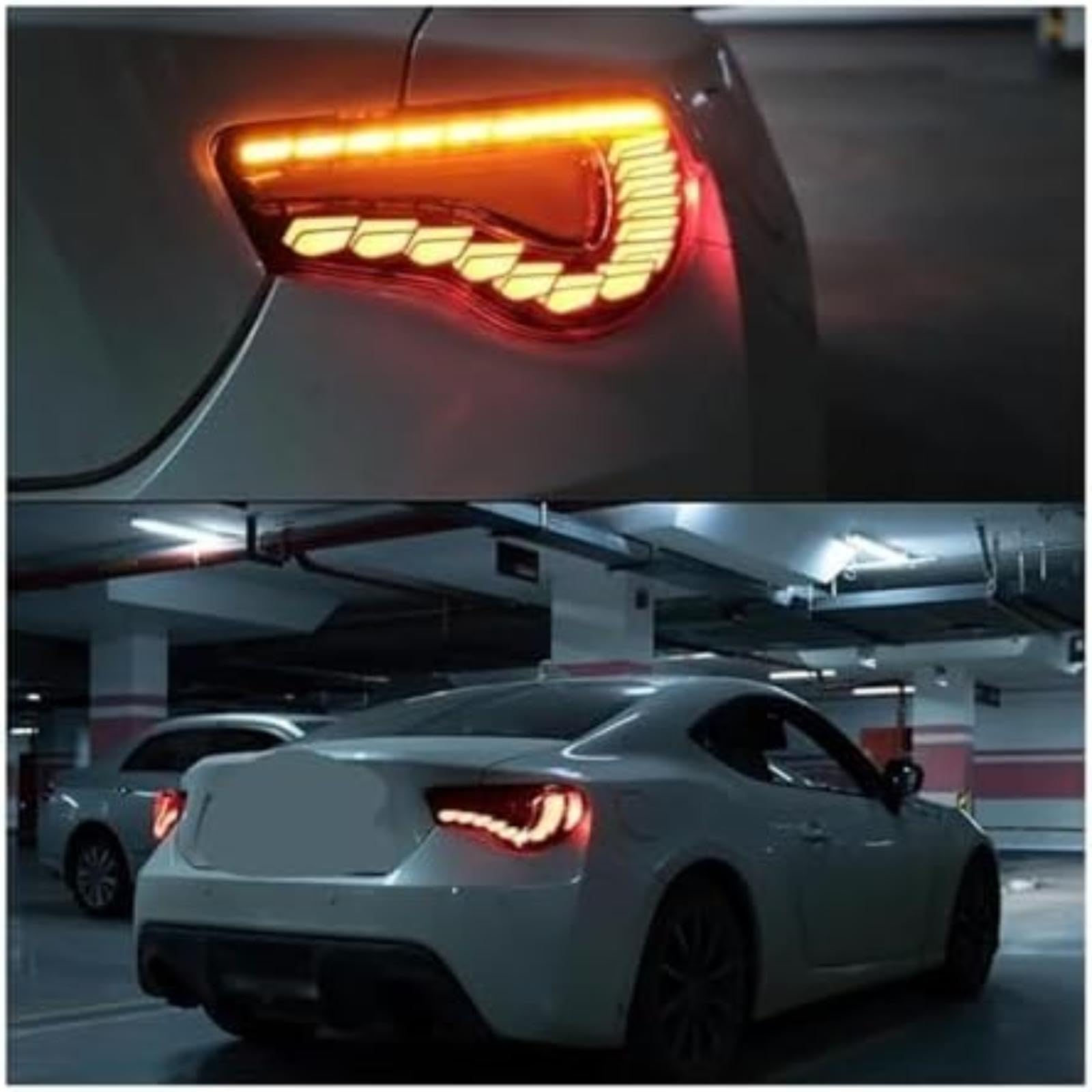 Dla TOYOTA, dla Gt86, dla Scion, dla Frs tylne światło do jazdy dziennej lampa hamowania dynamiczny kierunkowskaz tylne światła samochodowe zespoły tylne Lampka kontrolna (2pcs Red)